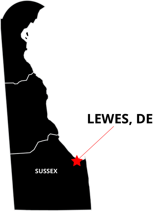 Map of Lewes, DE