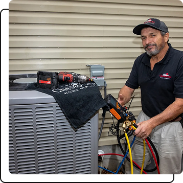 man working on an hvac system